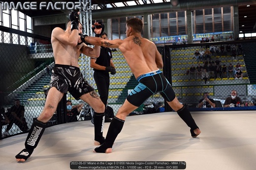2022-05-07 Milano in the Cage 8 01856 Nikola Gogov-Costel Pomohaci - MMA 77kg